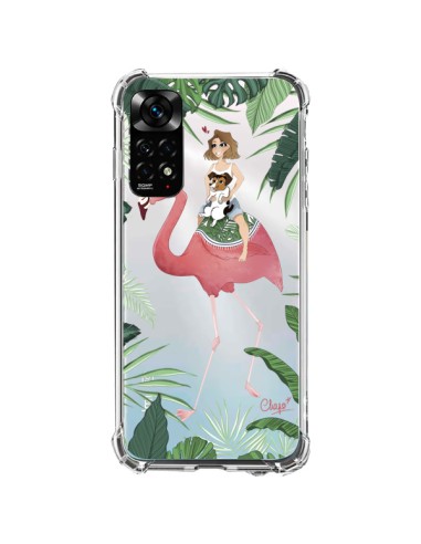 Coque Xiaomi Redmi Note 11 / 11S Lolo Love Flamant Rose Chien Transparente - Chapo