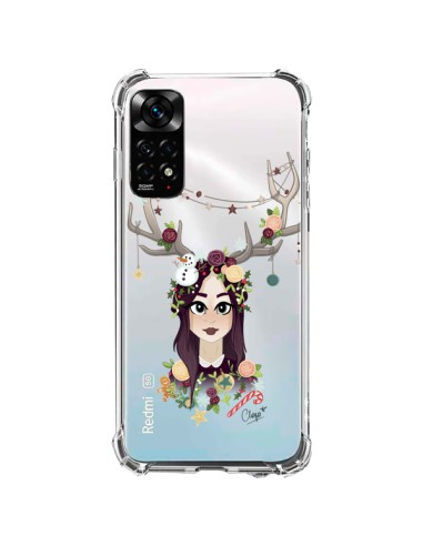 Coque Xiaomi Redmi Note 11 / 11S Christmas Girl Femme Noel Bois Cerf Transparente - Chapo