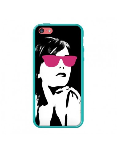 Coque Fille Lunettes Roses pour iPhone 5C - Jonathan Perez