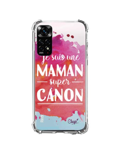 Coque Xiaomi Redmi Note 11 / 11S Je suis une Maman super Canon Rose Transparente - Chapo