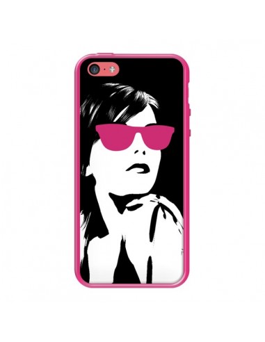 Coque Fille Lunettes Roses pour iPhone 5C - Jonathan Perez