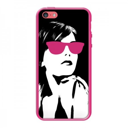 Coque Fille Lunettes Roses pour iPhone 5C - Jonathan Perez Coque Fille Lunettes Roses pour iPhone 5C - Jonathan Perez