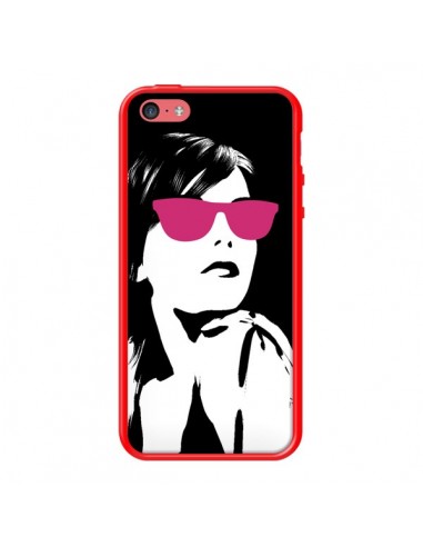 Coque Fille Lunettes Roses pour iPhone 5C - Jonathan Perez