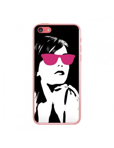 Coque Fille Lunettes Roses pour iPhone 5C - Jonathan Perez