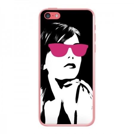 Coque Fille Lunettes Roses pour iPhone 5C - Jonathan Perez Coque Fille Lunettes Roses pour iPhone 5C - Jonathan Perez