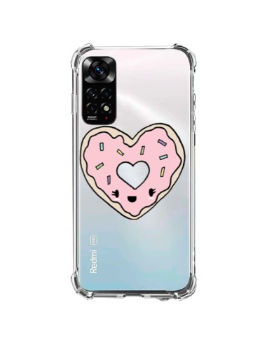 Cover Xiaomi Redmi Note 11 / 11S Ciambella Cuore Rosa Trasparente - Claudia Ramos