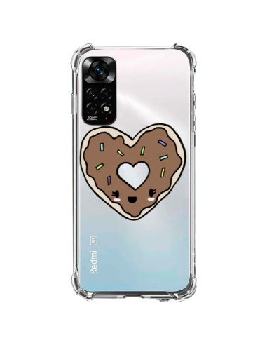 Xiaomi Redmi Note 11 / 11S Case Donut Heart Chocolate Clear - Claudia Ramos