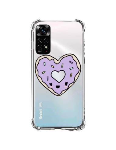 Coque Xiaomi Redmi Note 11 / 11S Donuts Heart Coeur Violet Transparente - Claudia Ramos