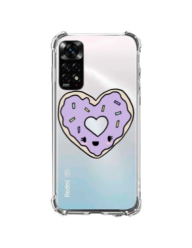 Cover Xiaomi Redmi Note 11 / 11S Ciambella Cuore Viola Trasparente - Claudia Ramos