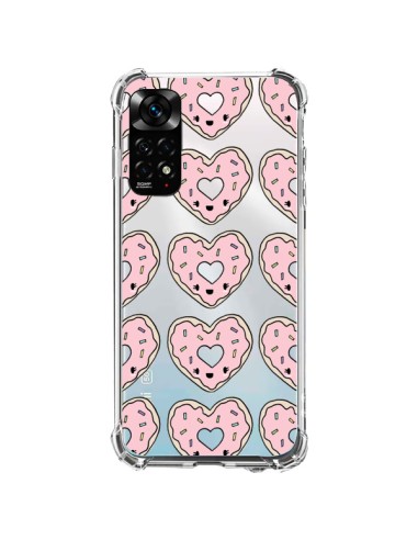 Coque Xiaomi Redmi Note 11 / 11S Donuts Heart Coeur Rose Pink Transparente - Claudia Ramos