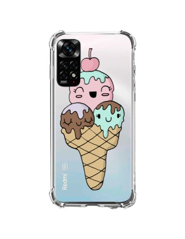Coque Xiaomi Redmi Note 11 / 11S Ice Cream Glace Summer Ete Cerise Transparente - Claudia Ramos