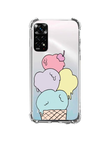 Coque Xiaomi Redmi Note 11 / 11S Ice Cream Glace Summer Ete Coeur Transparente - Claudia Ramos