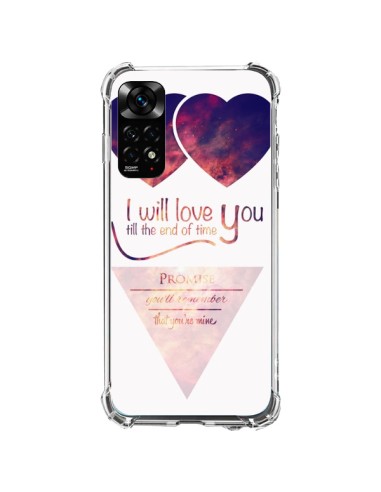 Coque Xiaomi Redmi Note 11 / 11S I will love you until the end Coeurs - Eleaxart