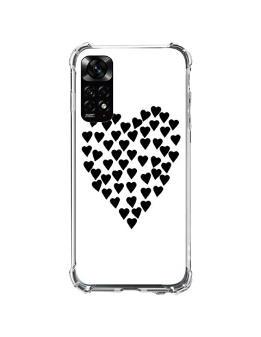 Coque Xiaomi Redmi Note 11 / 11S Coeur en coeurs noirs - Project M