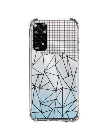 Xiaomi Redmi Note 11 / 11S Case Lines Grid Abstract Black Clear - Project M