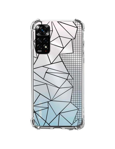 Coque Xiaomi Redmi Note 11 / 11S Lignes Grilles Side Grid Abstract Noir Transparente - Project M