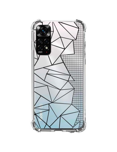 Xiaomi Redmi Note 11 / 11S Case Lines Side Grid Abstract Black Clear - Project M