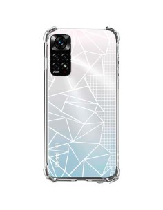 Cover Xiaomi Redmi Note 11 / 11S Linee Griglia Side Grid Astratto Bianco Trasparente - Project M