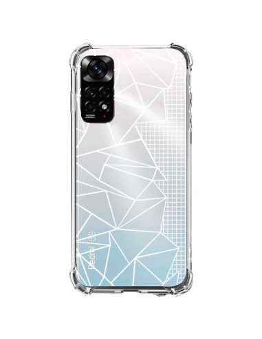 Coque Xiaomi Redmi Note 11 / 11S Lignes Grilles Side Grid Abstract Blanc Transparente - Project M