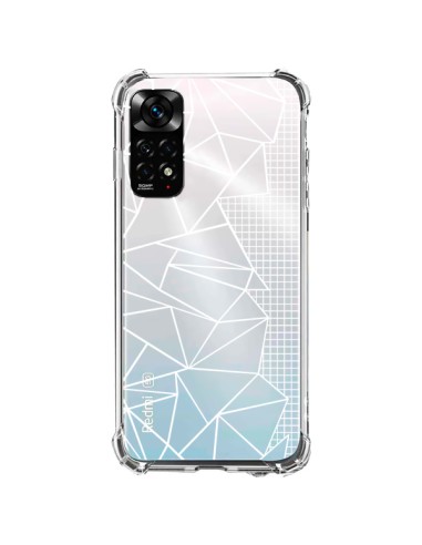 Xiaomi Redmi Note 11 / 11S Case Lines Side Grid Abstract White Clear - Project M