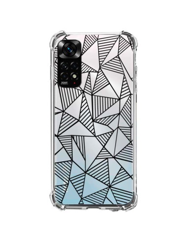 Xiaomi Redmi Note 11 / 11S Case Lines Triangles Grid Abstract Black Clear - Project M