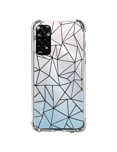 Xiaomi Redmi Note 11 / 11S Case Lines Grid Abstract Black Clear - Project M