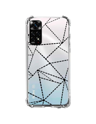 Coque Xiaomi Redmi Note 11 / 11S Lignes Points Abstract Noir Transparente - Project M