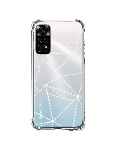 Coque Xiaomi Redmi Note 11 / 11S Lignes Points Abstract Blanc Transparente - Project M