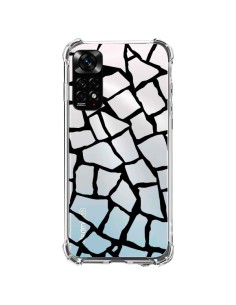 Coque Xiaomi Redmi Note 11 / 11S Girafe Mosaïque Noir Transparente - Project M