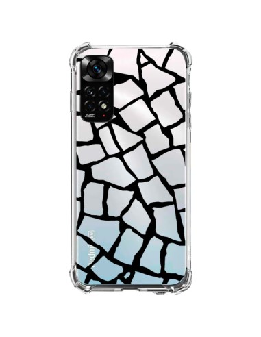 Coque Xiaomi Redmi Note 11 / 11S Girafe Mosaïque Noir Transparente - Project M