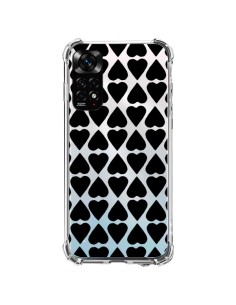 Coque Xiaomi Redmi Note 11 / 11S Coeurs Heart Noir Transparente - Project M