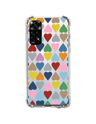 Coque Xiaomi Redmi Note 11 / 11S Coeurs Heart Couleur Transparente - Project M