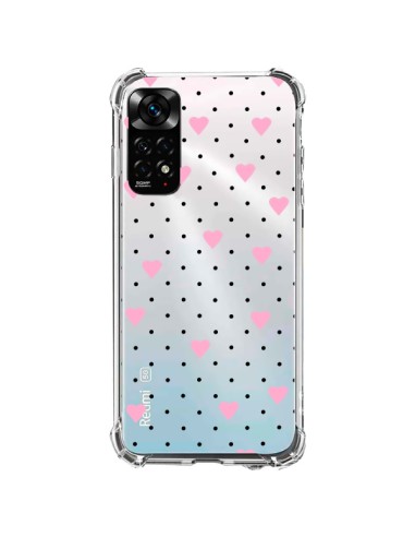 Coque Xiaomi Redmi Note 11 / 11S Point Coeur Rose Pin Point Heart Transparente - Project M