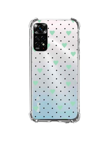 Xiaomi Redmi Note 11 / 11S Case Points Hearts Green Mint Clear - Project M