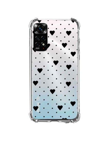 Coque Xiaomi Redmi Note 11 / 11S Point Coeur Noir Pin Point Heart Transparente - Project M