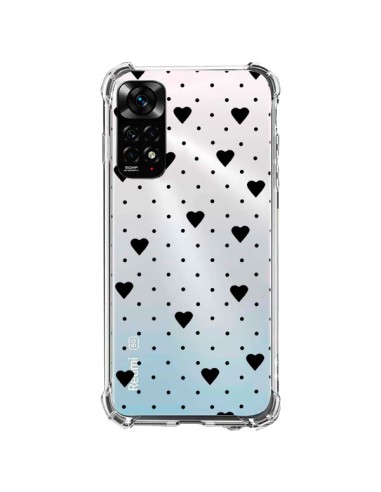 Xiaomi Redmi Note 11 / 11S Case Points Hearts Black Clear - Project M