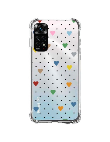 Cover Xiaomi Redmi Note 11 / 11S Punti Cuori Colorato Trasparente - Project M