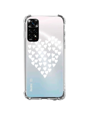 Coque Xiaomi Redmi Note 11 / 11S Coeurs Heart Love Blanc Transparente - Project M