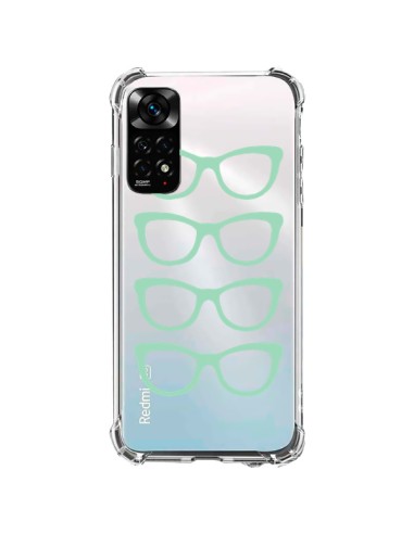 Coque Xiaomi Redmi Note 11 / 11S Sunglasses Lunettes Soleil Mint Bleu Vert Transparente - Project M