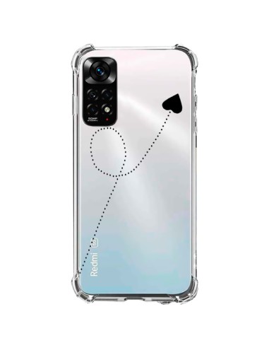 Coque Xiaomi Redmi Note 11 / 11S Travel to your Heart Noir Voyage Coeur Transparente - Project M