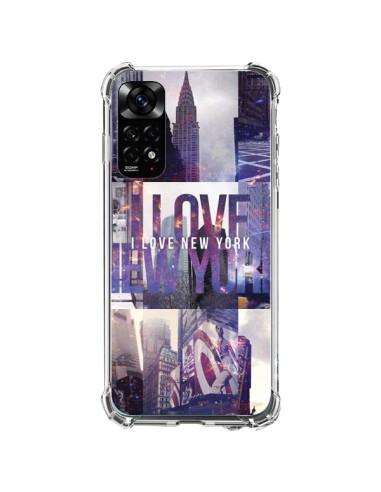 Coque Xiaomi Redmi Note 11 / 11S I love New Yorck City violet - Javier Martinez