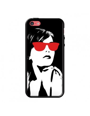 Coque Fille Lunettes Rouges pour iPhone 5C - Jonathan Perez