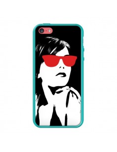 Coque Fille Lunettes Rouges pour iPhone 5C - Jonathan Perez 2
