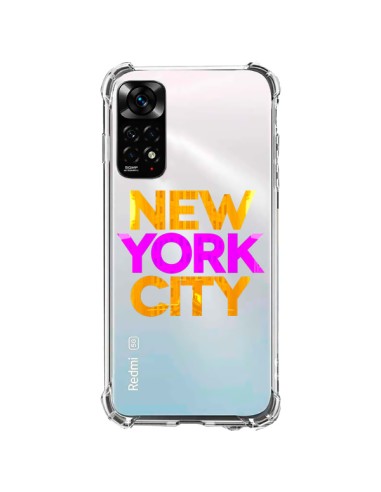 Coque Xiaomi Redmi Note 11 / 11S New York City NYC Orange Rose Transparente - Javier Martinez