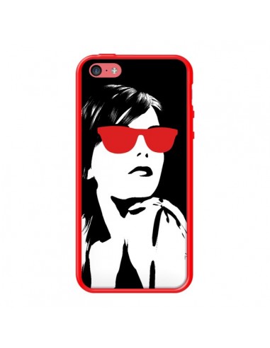 Coque Fille Lunettes Rouges pour iPhone 5C - Jonathan Perez