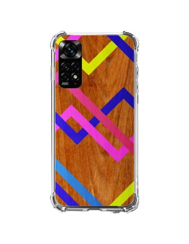 Coque Xiaomi Redmi Note 11 / 11S Pink Yellow Wooden Bois Azteque Aztec Tribal - Jenny Mhairi