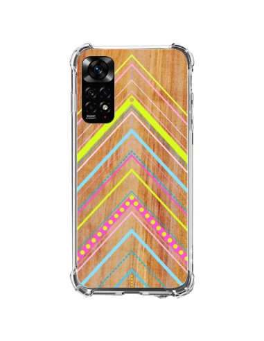 Coque Xiaomi Redmi Note 11 / 11S Wooden Chevron Pink Bois Azteque Aztec Tribal - Jenny Mhairi