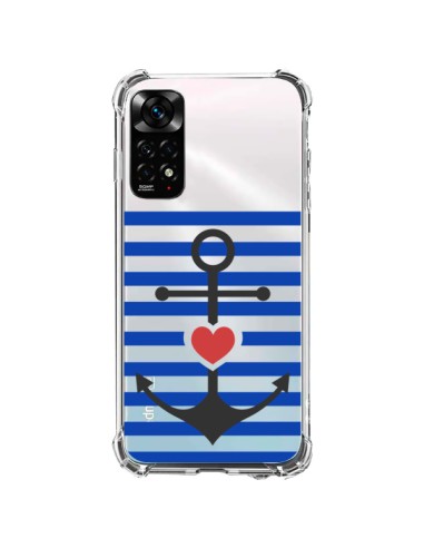 Coque Xiaomi Redmi Note 11 / 11S Mariniere Ancre Marin Coeur Transparente - Jonathan Perez