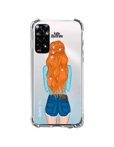 Xiaomi Redmi Note 11 / 11S Case Red Hair Don't Care Capelli Rossi Clear - kateillustrate