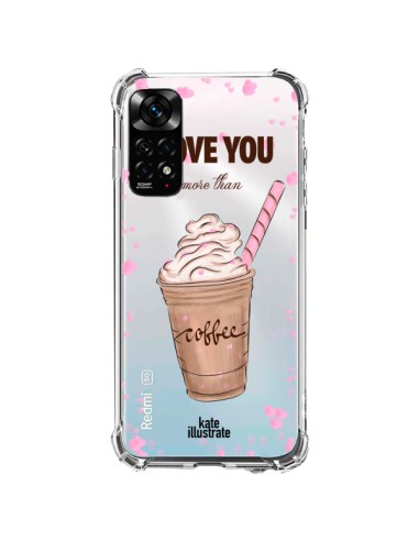 Coque Xiaomi Redmi Note 11 / 11S I love you More Than Coffee Glace Amour Transparente - kateillustrate